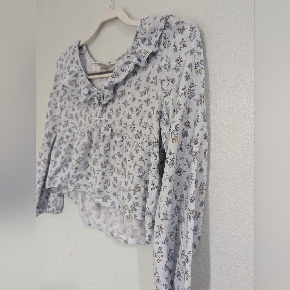 URBAN Romantics blue floral babydoll top - Picture 3 of 11